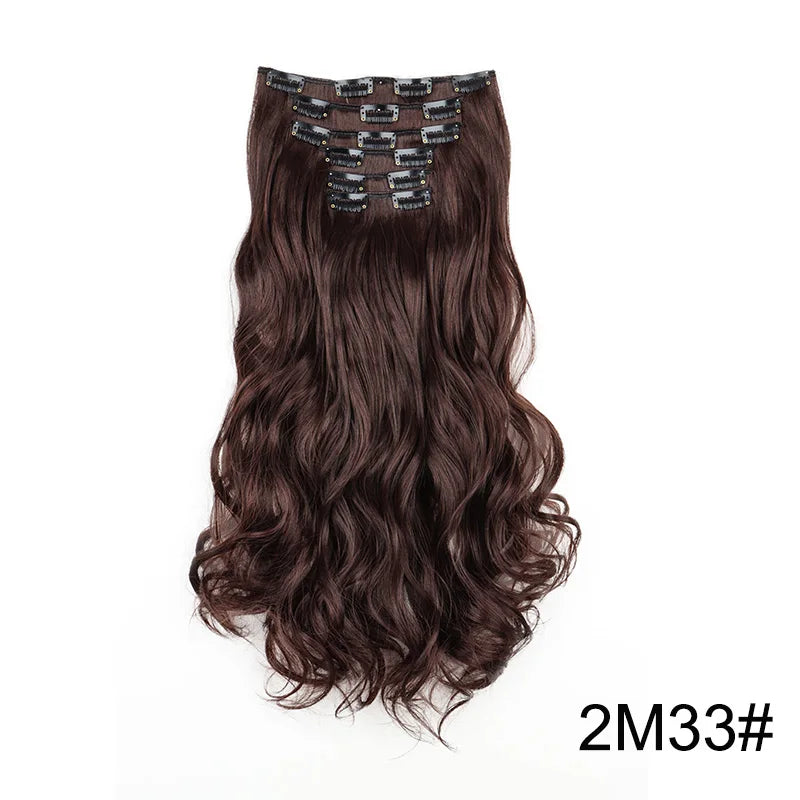 24" Long Curly Clip-In Hair Extensions – Soft, Ombre & Heat-Resistant