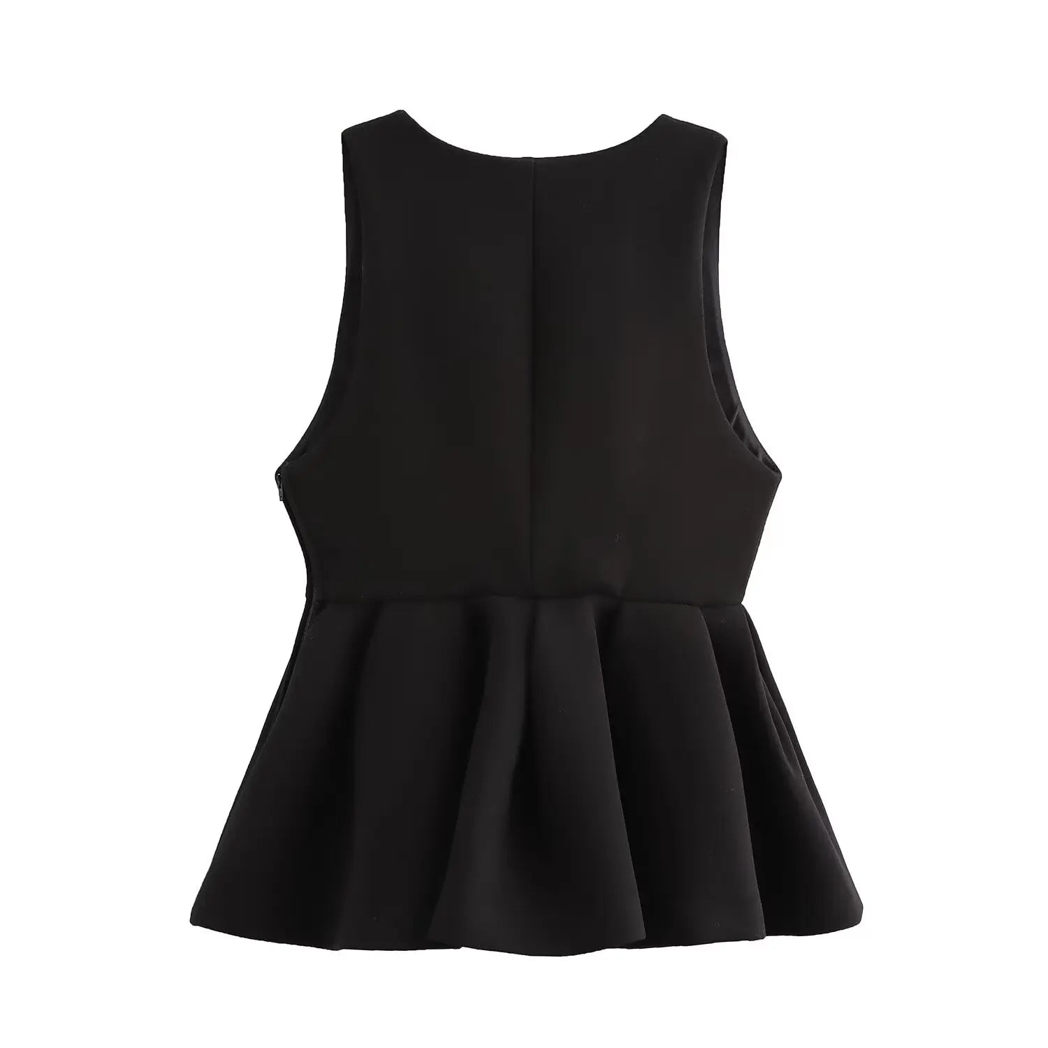 Women Wide Pleated Mini Skirt Sets Fashion V-neck Ruffles Vest Top Women's Two Piece Set Women Outfit