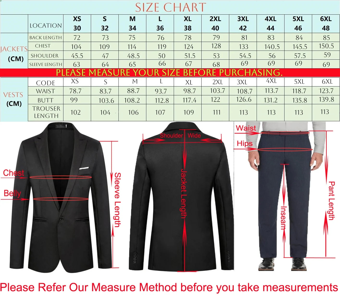 Suit (Blazer+ Vest + Pants) Men's Business Gentleman Fashion Slim Work Solid Color Plus Size Fair Dress Wedding Best Man Suit