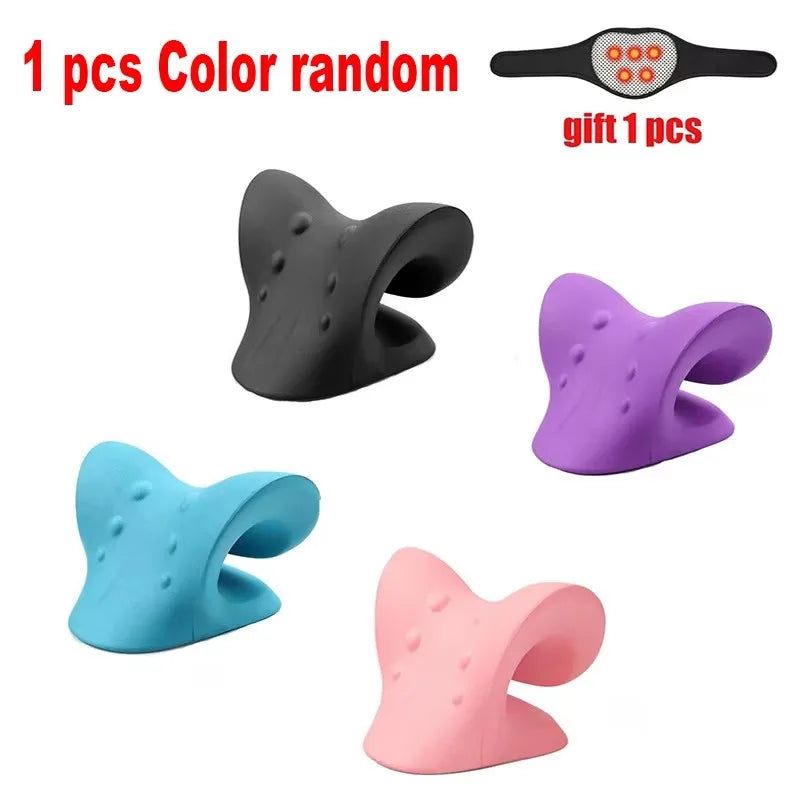 Random color Neck Stretcher Shoulder Cervical Chiropractic Traction Device Head Back Body Massager Massage Pillow