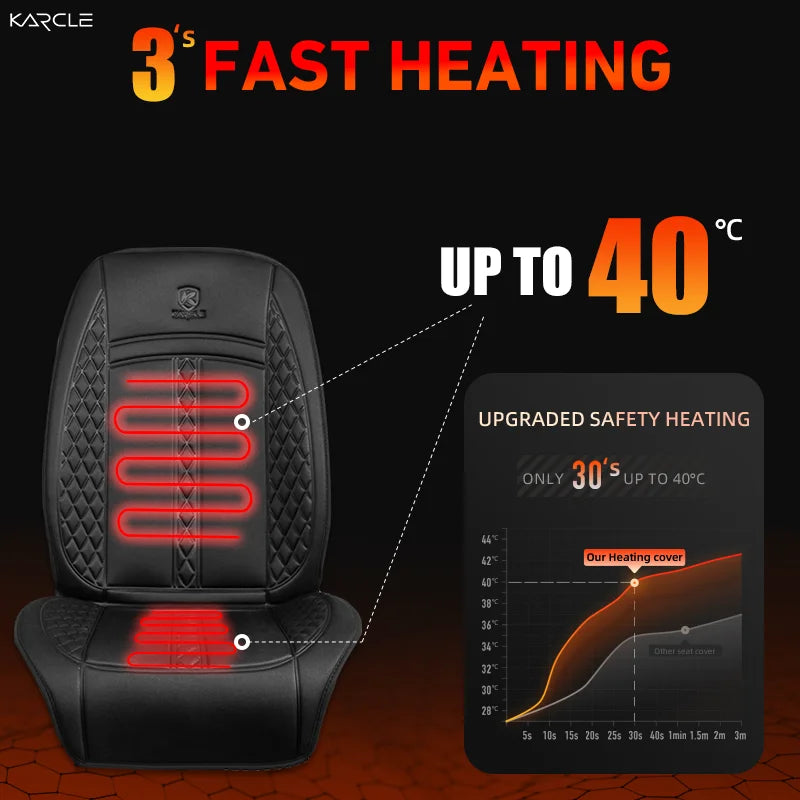 Almohadilla térmica universal de 12 V para asiento de coche, funda suave y calefactable para asiento de coche, protector de asiento de coche cálido de invierno de ancho mejorado, accesorios para coche