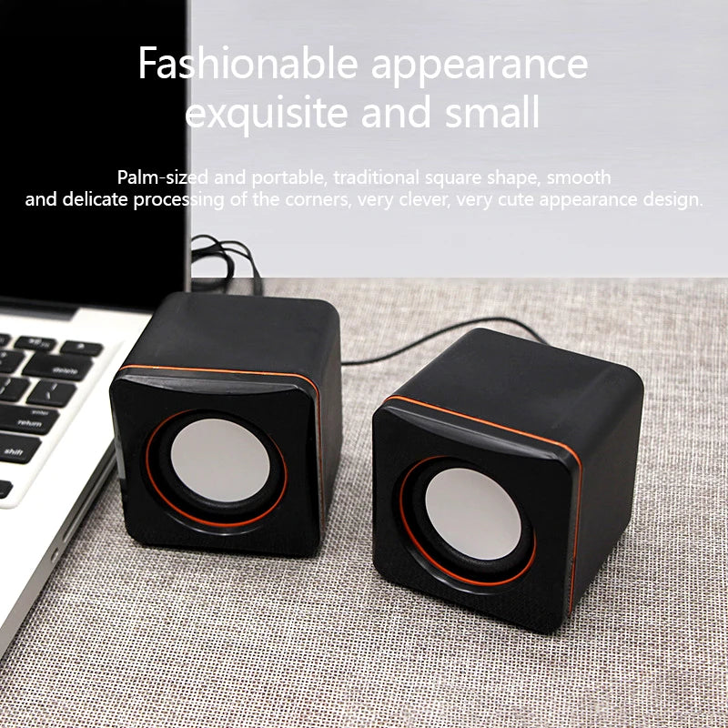 Home Laptop Mini Speaker Mini USB Powered Dual Stereo Speaker System Suitable for Multimedia Desktop Computers and Notebooks