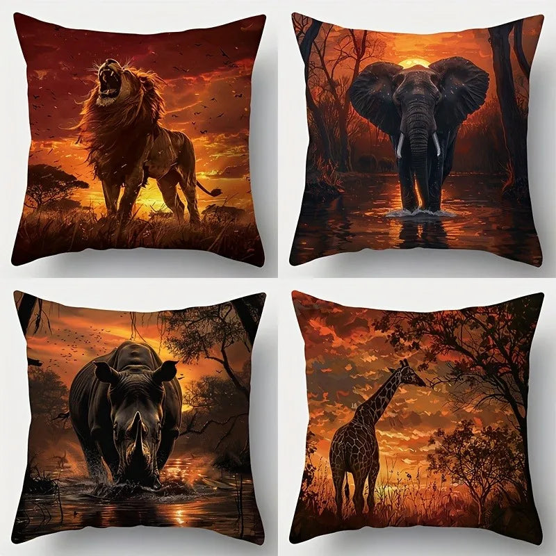 African Savannah Animal PillowcaseSuitable for sofa car bedroom decorative cushion cover pillow cover