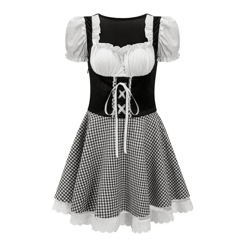 Oktoberfest Sexy Maid Uniform Cosplay Costume Women German Traditional Bavarian Party Waitress Outfit Dress Up Halloween