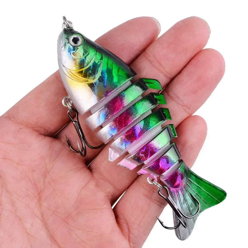 1pcs/Winter fishing gear Bionic Multi-section Swim hard bait  Artificial Wobbler Trolling pike carp crank lure