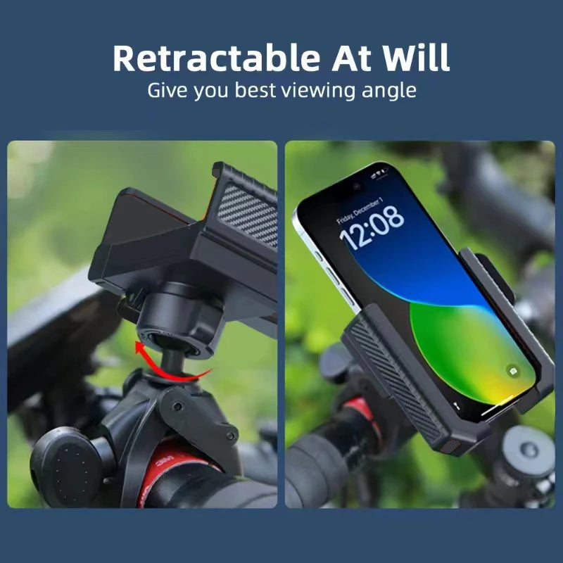 Bike Phone Holder Stand Bicycle Motorcycle Handlebar Mobile Phone Mount Clip GPS Support Shockproof Bracket For 4.5-7.0” Phones