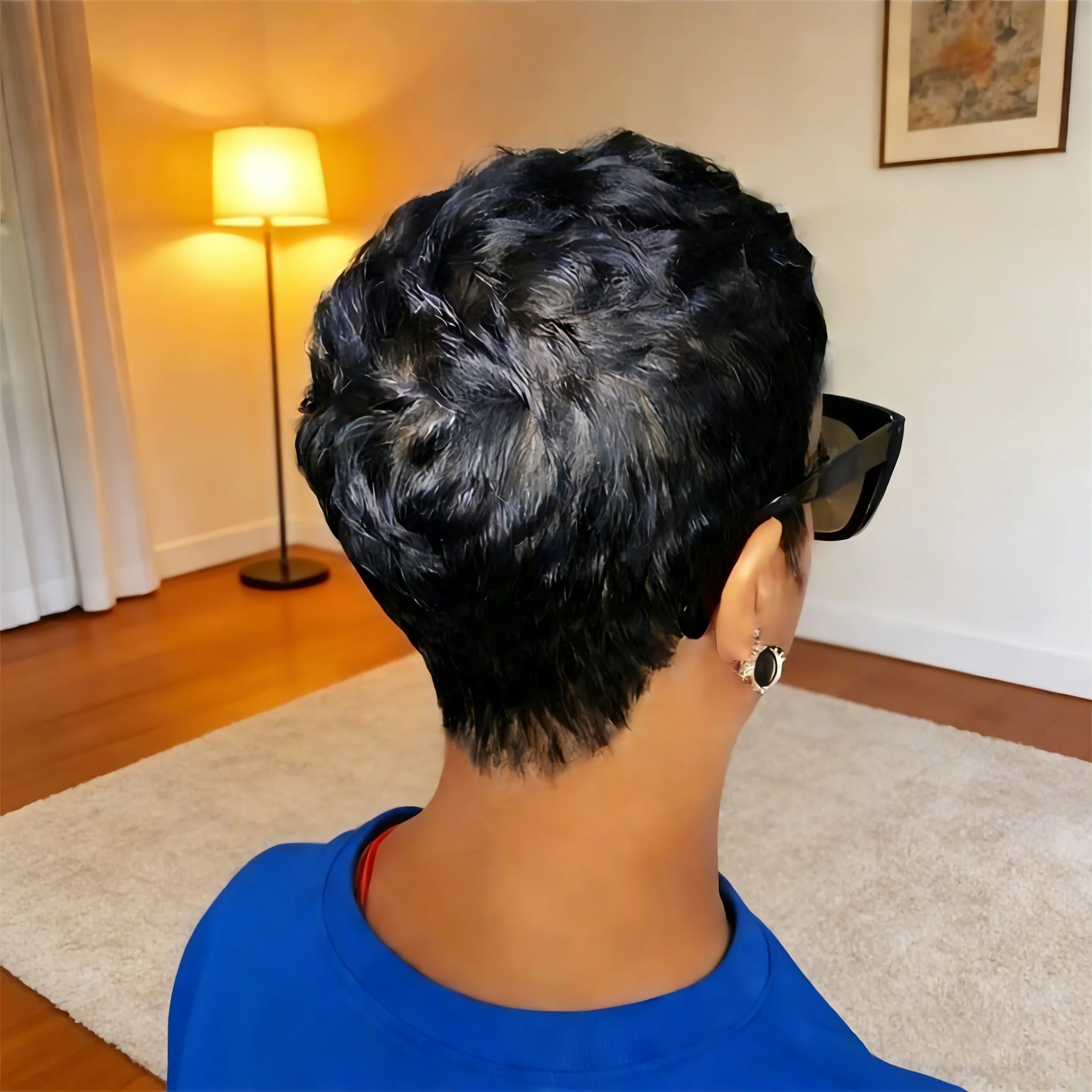 Burgundy Curly Pixie Cut Wig