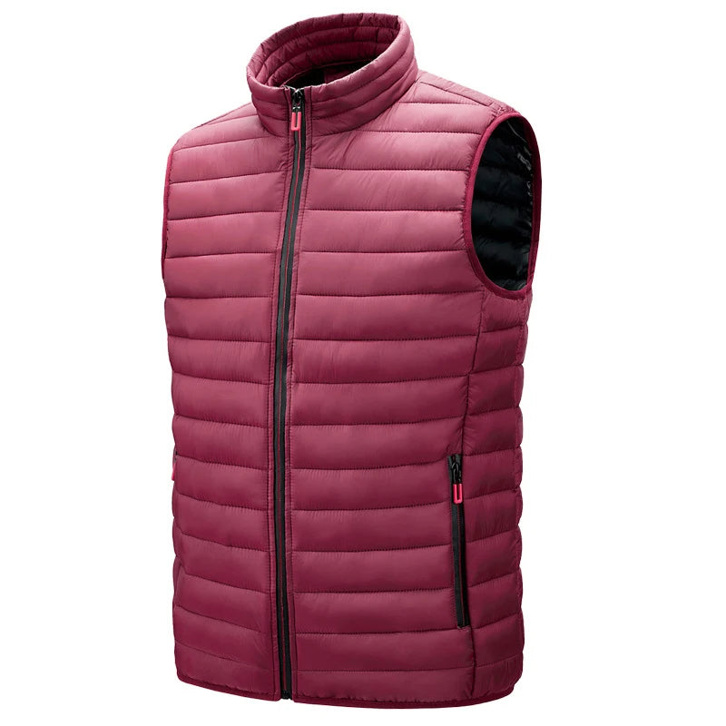 Winter Men Warm Vests Fashion Men Stand Collor Lightweight Padded Down Waistcoats Men Cotton Windbreaker Sleeveless Jackets 6XL