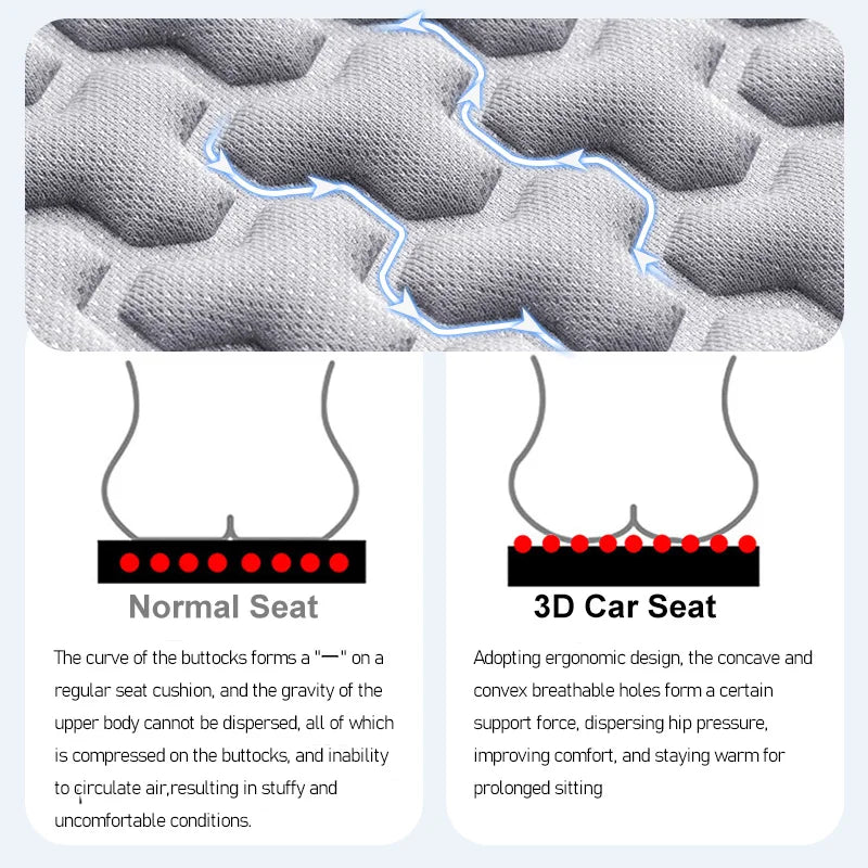 Car Seat Cover Summer 3D Breathable Ice Silk Car Seat Cushion Convex Design Auto Seat Protector Pads Universal Auto Chair Mat
