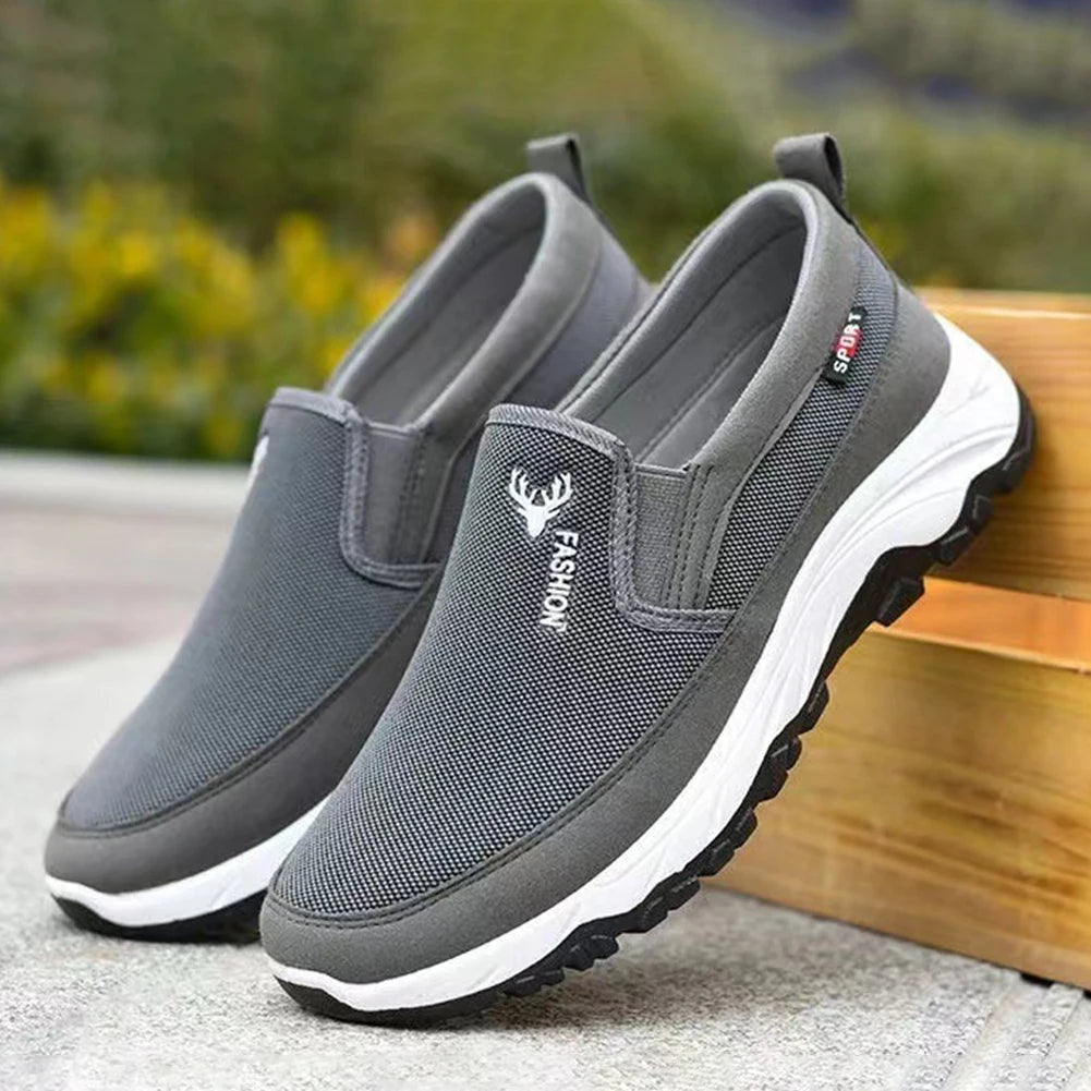 Men Penny Boat Shoes Sports Shoes Breathable Orthopedic Travel Plimsolls Flat Slip On Comfortable Sliding Sleeves for Outdoor