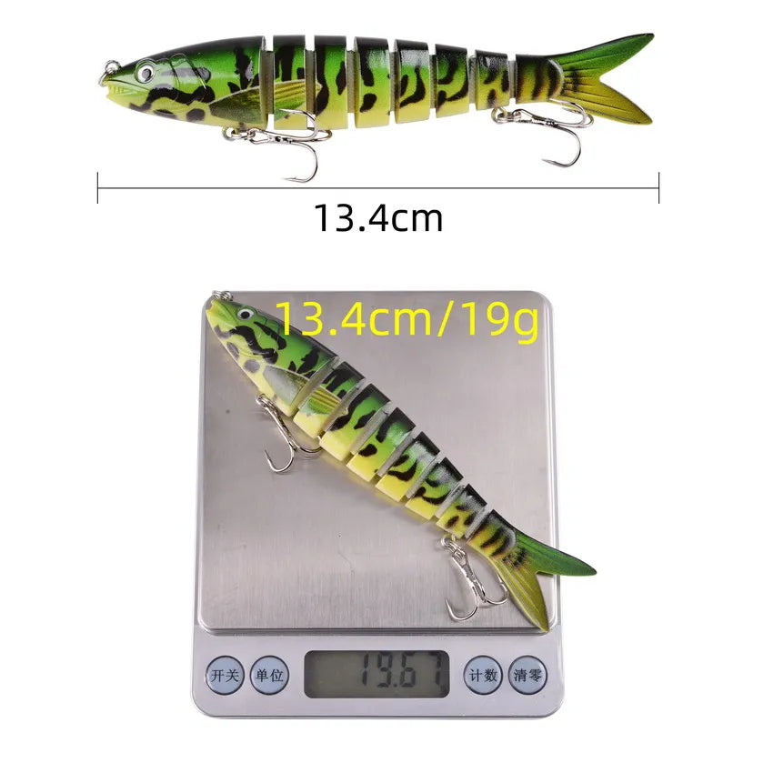 1pcs/Winter fishing gear Bionic Multi-section Swim hard bait  Artificial Wobbler Trolling pike carp crank lure