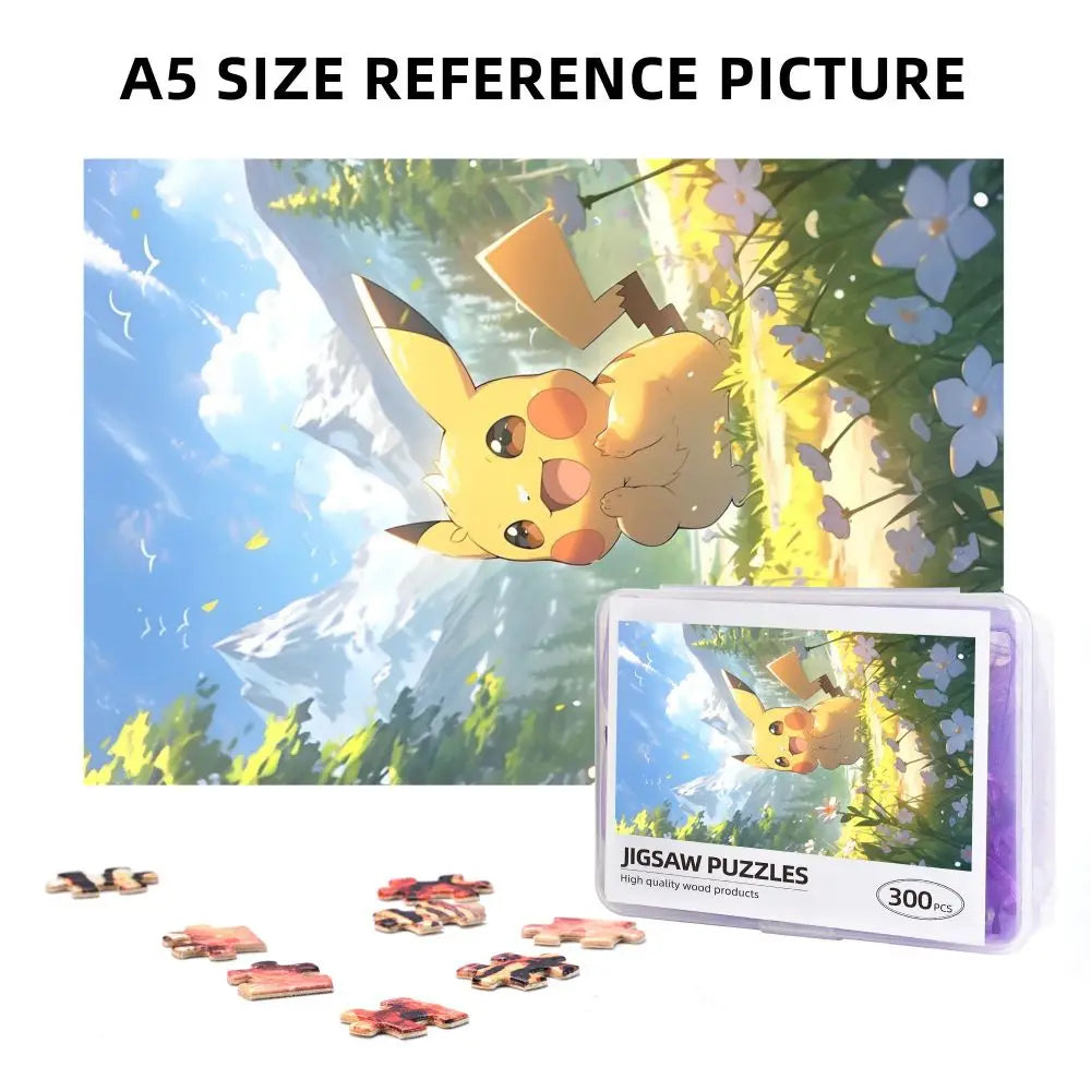 Pokemon Characters Pikachu Cartoon Wooden Puzzles for Children Jigsaw Puzzles 300 Pieces Educational Toys Gift for Kids