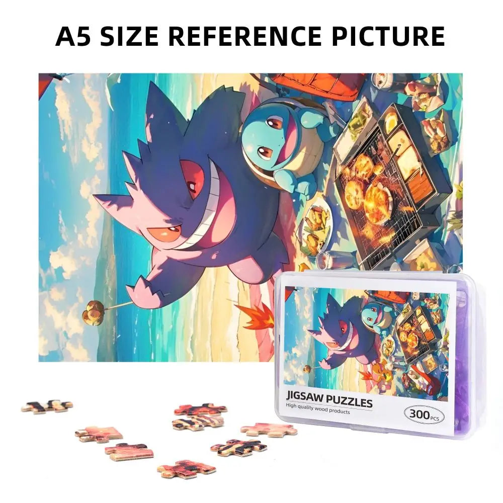 Pokemon Characters Pikachu Cartoon Wooden Puzzles for Children Jigsaw Puzzles 300 Pieces Educational Toys Gift for Kids