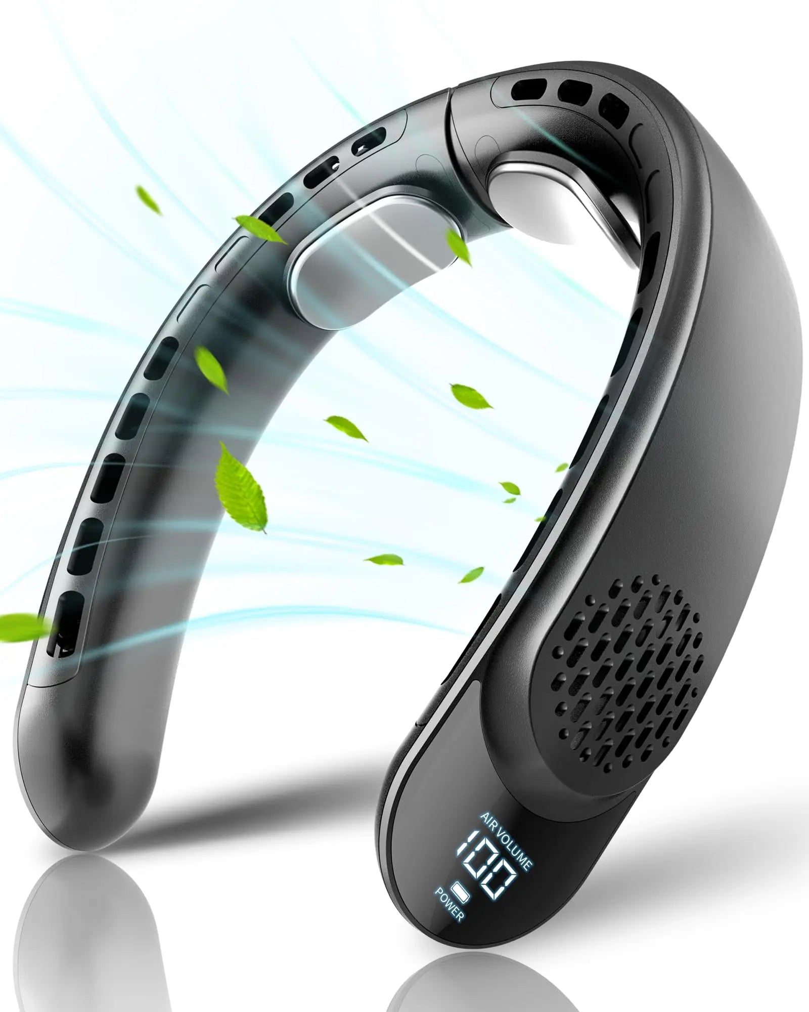 Portable Neck Fan, 4 Turbo Neck Fan, 4000 mAh Battery Operated, USB Rechargeable Personal Fan, 3 Speeds, 360° Cooling Airflow