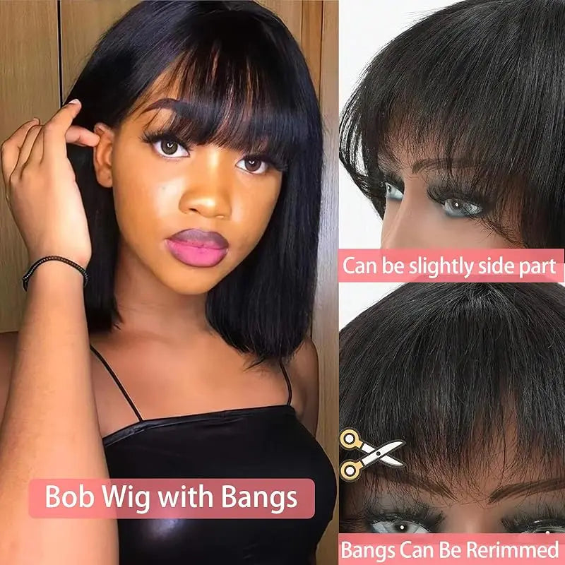 12 inch HD Lace Frontal Wigs 3x1 BOB Lace Front Wigs Human Hair Straight 220 density Full Density human hair wigs For Women