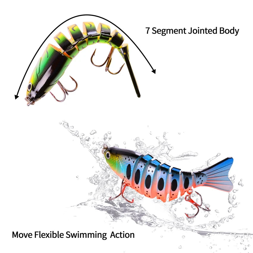 1pcs/Winter fishing gear Bionic Multi-section Swim hard bait  Artificial Wobbler Trolling pike carp crank lure