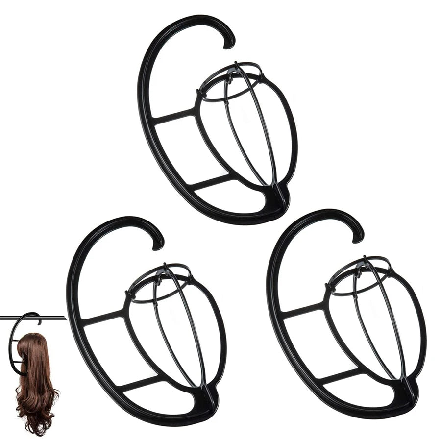 15 Inch Wig Hanger, Portable Hanging Wig Holder Stand, Collapsible Wig Display Hanger, Wig Rack for Multiple Wigs and Hats