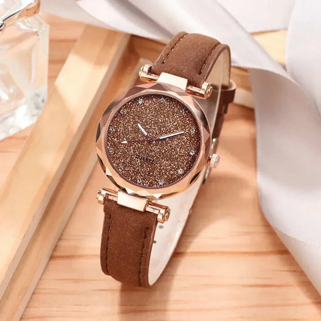 1/2PCS New Luxury Rhinestone Bracelet Watch Starry Sky Watches Ladies Wristwatch Relogio Feminino Reloj Mujer Montre Femme Clock