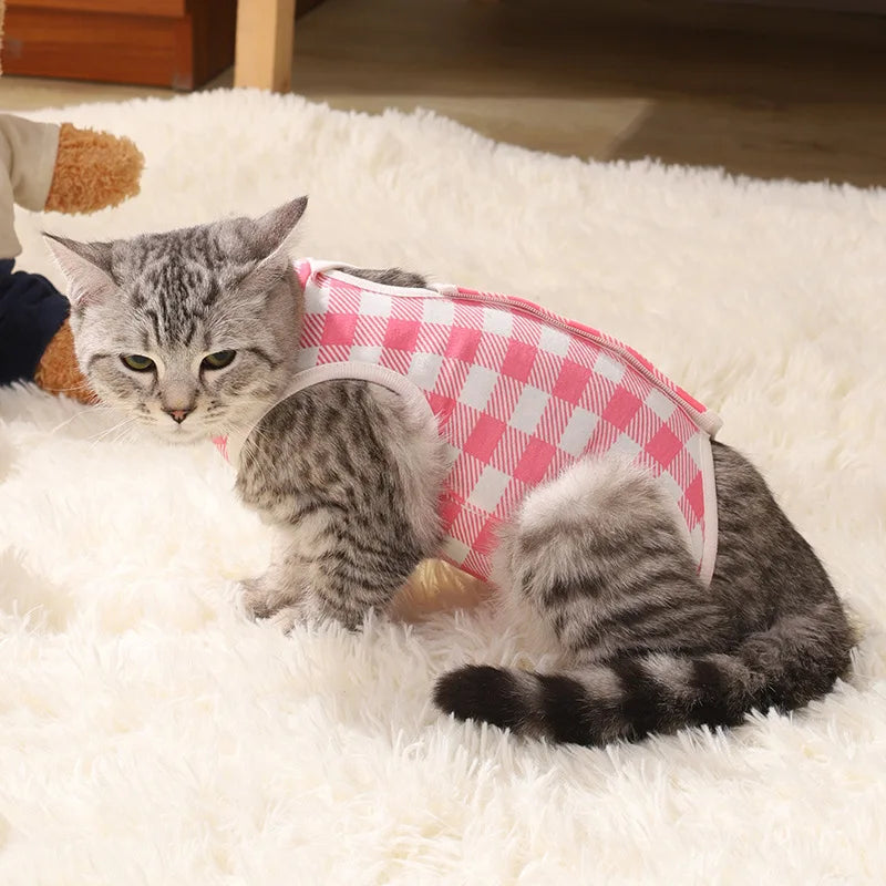 Kattunge-gjenopprettingsdrakter for valper, kjæledyrvest for katter, anti-slikking, kirurgi, gjenopprettingsklær, pustende kjæledyrpleie, jumpsuit for hunder, utstyr
