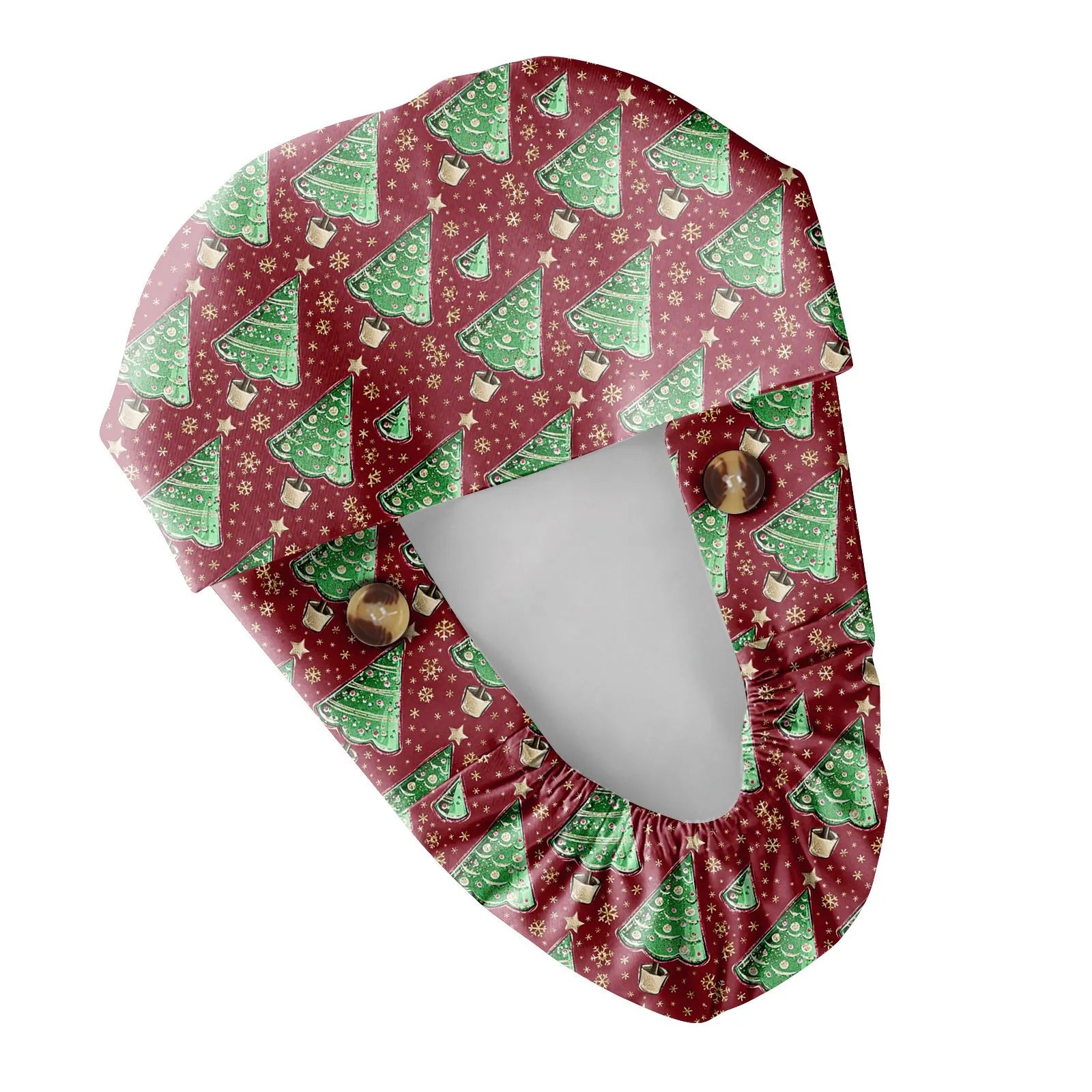 Long Hair Work Hat Fashion Christmas Print Adjustable Work Cap Beauty Salon Nursing Cap Female Surgical Hat Scrub Caps Acces