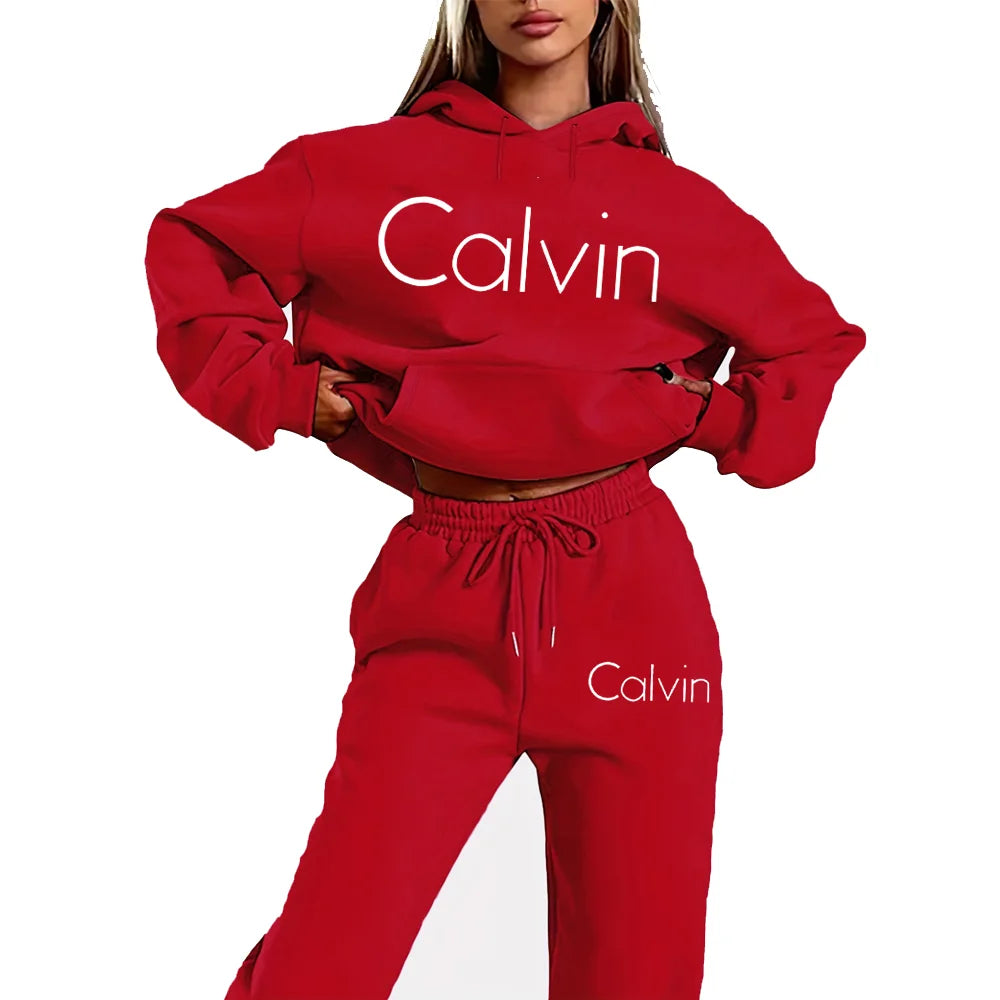 Conjunto deportivo con estampado de letras para mujer