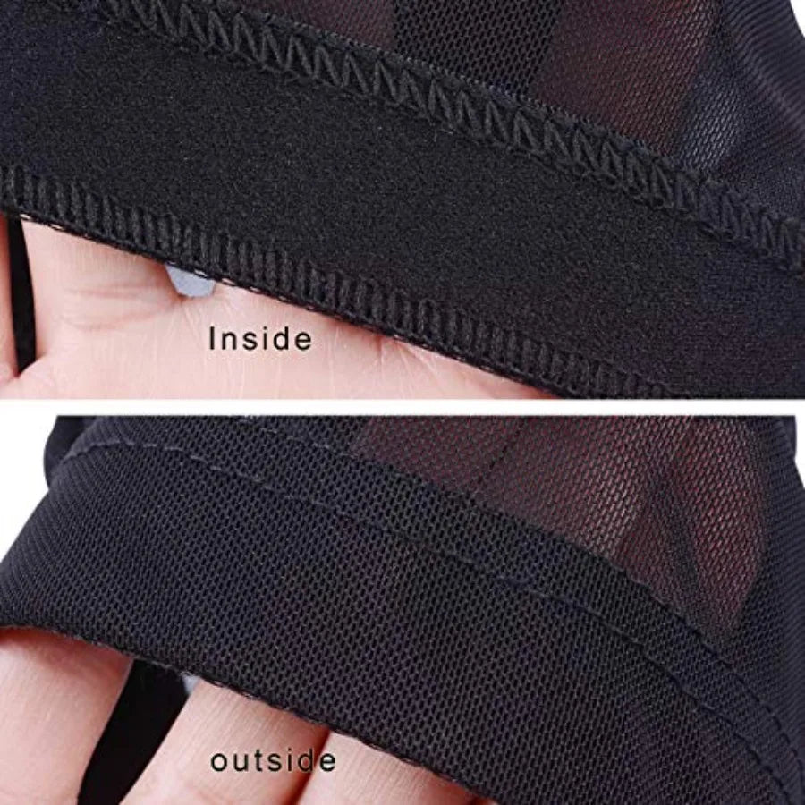 2 PCS/Lot Black Mesh Cap Wig Cap for Making Wigs Stretchable Hairnets with Wide Elastic Band Mesh Cap S