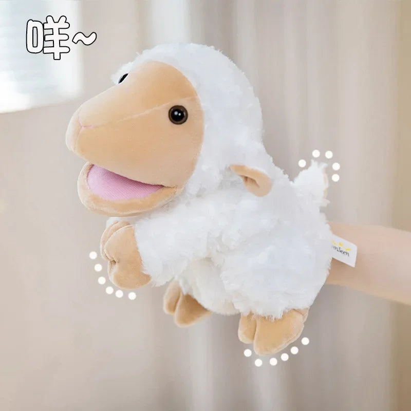 Stuffed Plush Animals Toys Hand Finger Story Puppet Kawaii Dolls Educational Baby Toys Duck Lamb Cow Dog Horse Children Gift
