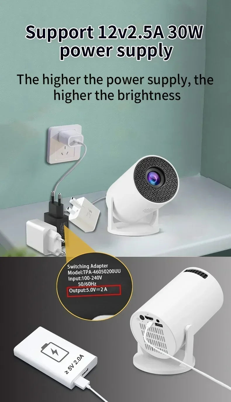 Projector  270° Adjustable LED 1080P Portable Movie Projector for Android Phone USB TV Stick Laptop