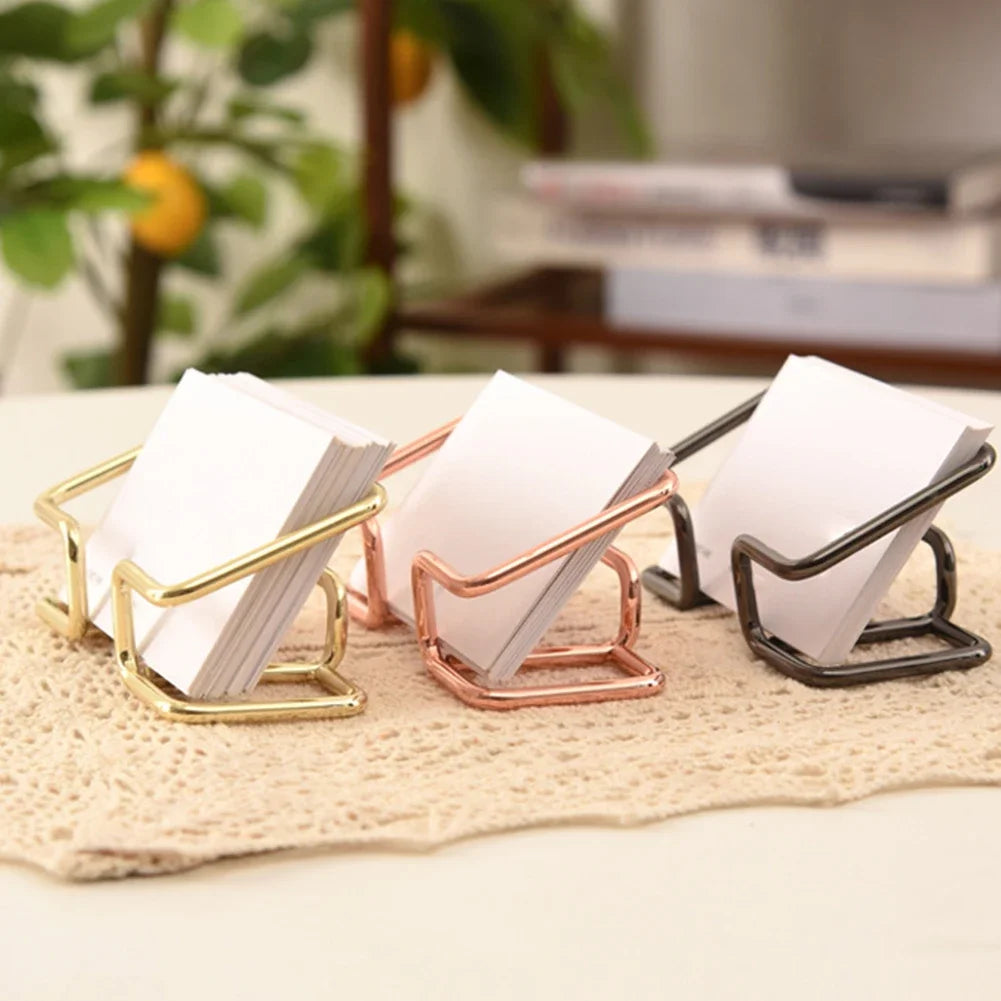 Business Card Display Holder Metal Desktop Minimalist Organizer for Office Countertop