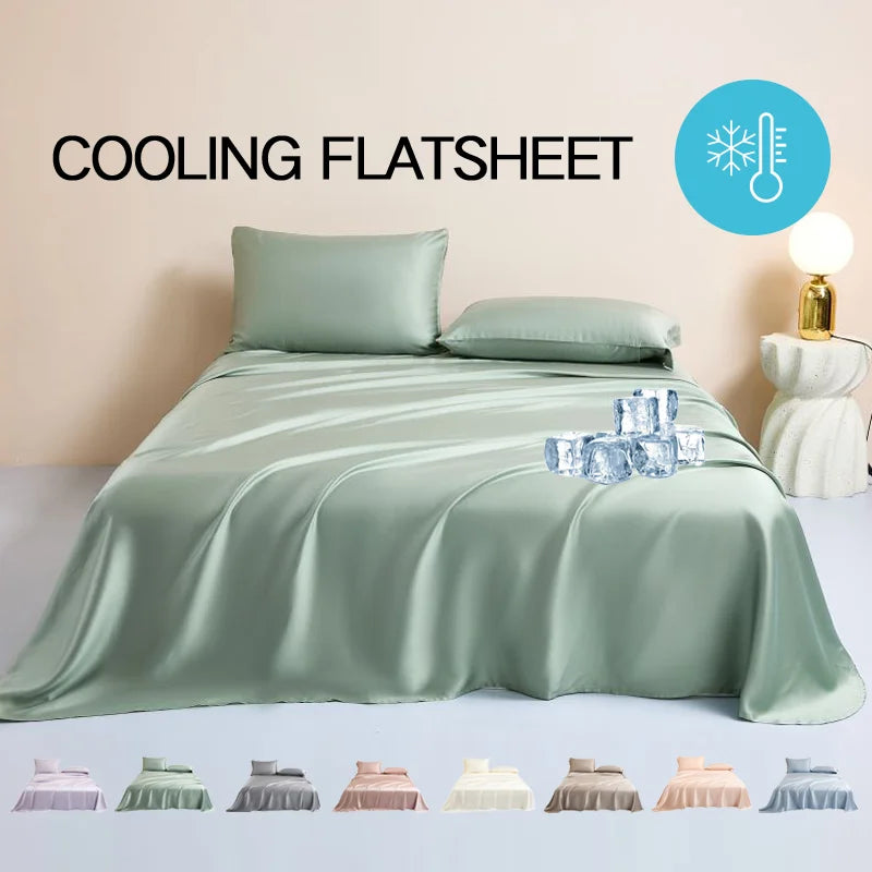 100% Lyocel FlatSheet 200×235cm, Soft Breathable & Cooling Sheets for Hot Sleepers, Silk Smooth Bed Sheets,1Pc