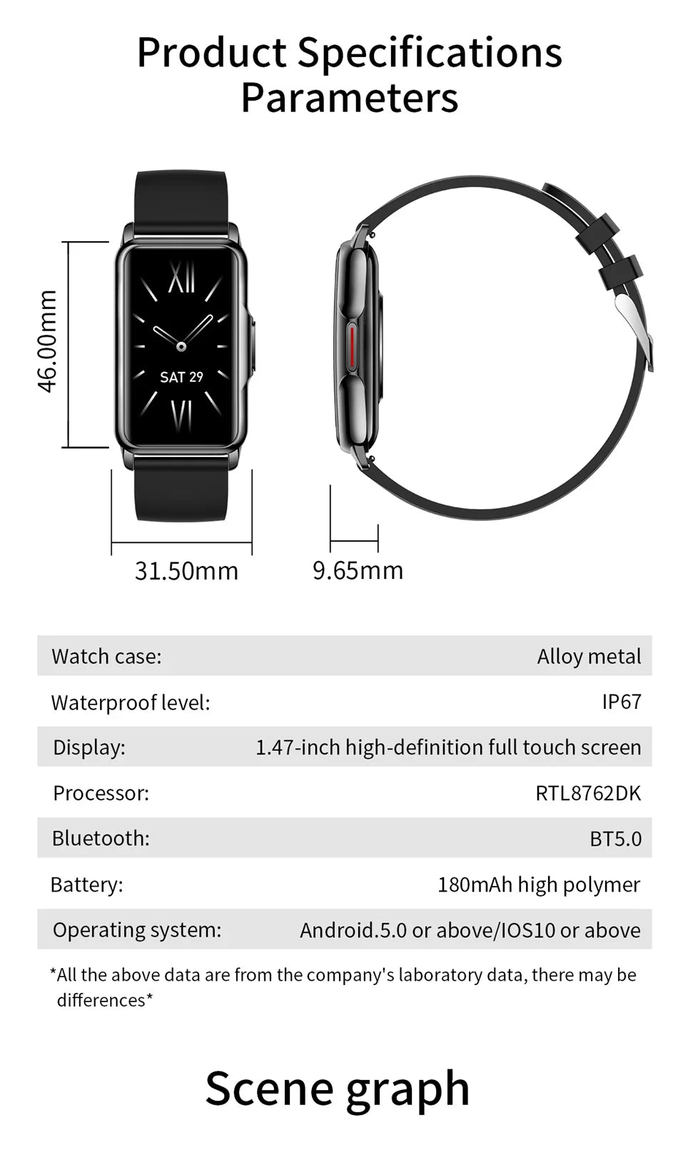 Nuevo reloj inteligente deportivo para hombre y mujer, pantalla táctil completa de 1,47 pulgadas, rastreador de actividad física GPS, Smartwatch con clasificación IP67 resistente al agua para teléfonos Android e iOS