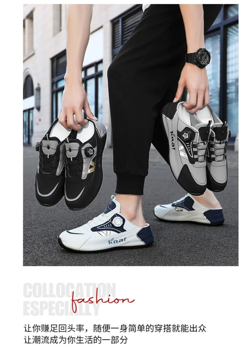 Zapatos de Hombre Moda Verano Suela Blanda Medias Pantuflas Casuales Versátiles Zapatos de Hombre de Moda Tendencia Zapatos Baotou para Exteriores