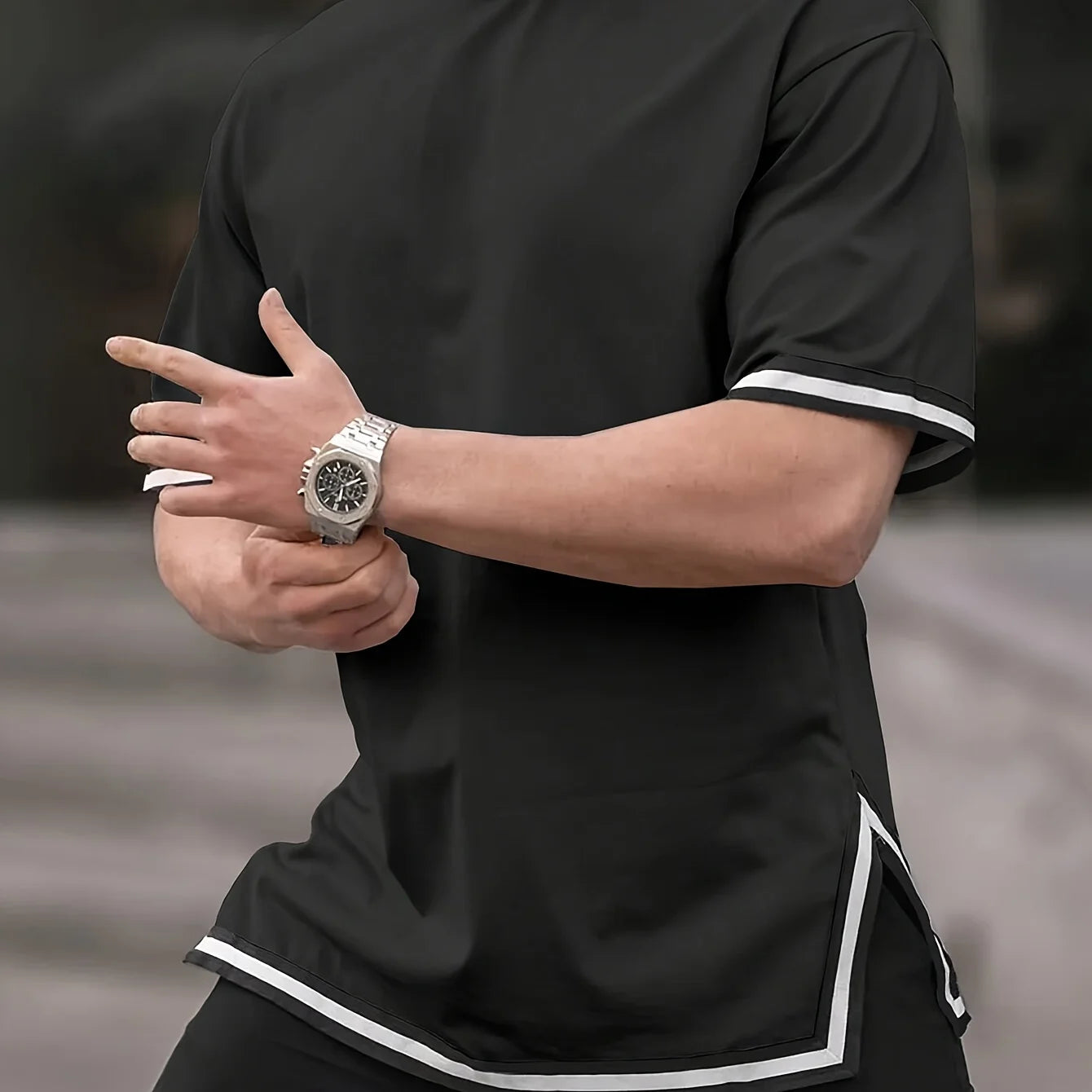 Men's Summer Casual Fashion Black T- Shirt is Versatile and Suitable for Any Occasion with Lightweight and Breathable Fabric