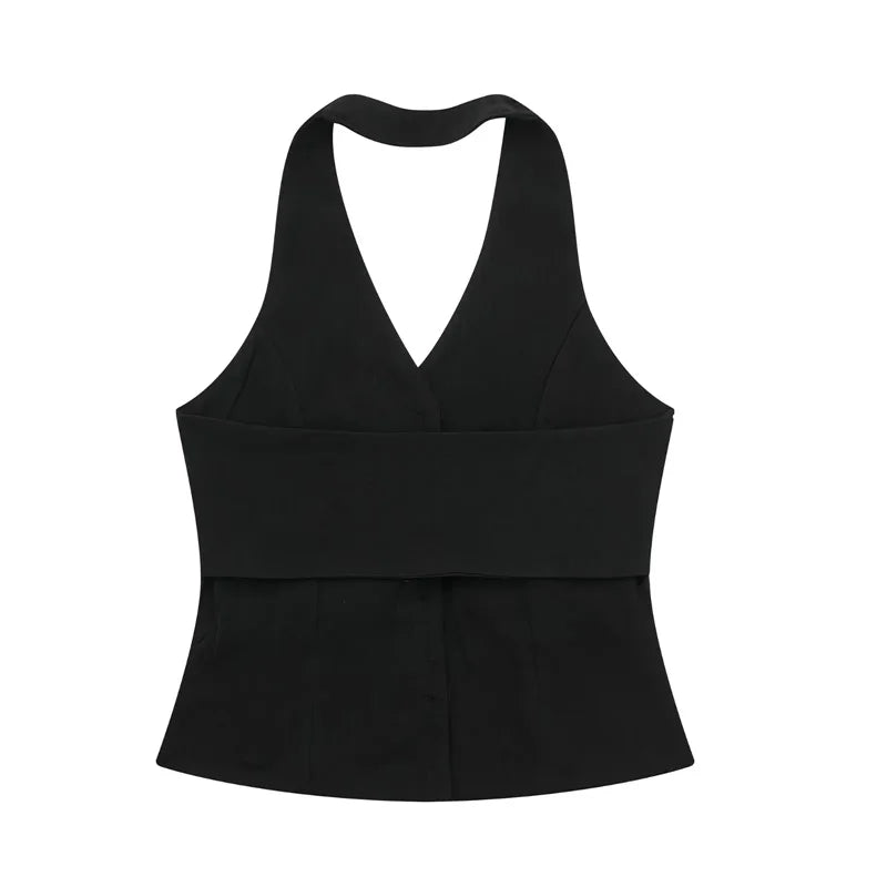 MUJER Women Pants Sets Off Shoulder Sleeveless Vest Top Woman Wide Leg Pants Women 2 Piece Set Outfit Elegant Women's Pants Suit
