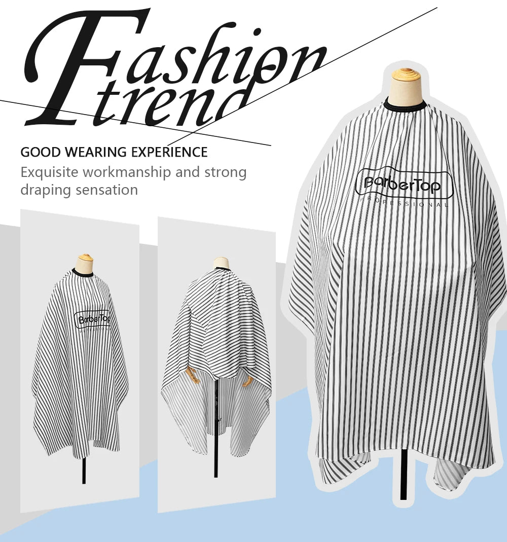 Barber Hairdressing Aprons Stripe Pattern Waterproof Cloth Barbershop Non Stick Hair Haircutting Capes Salon Styling Accessories