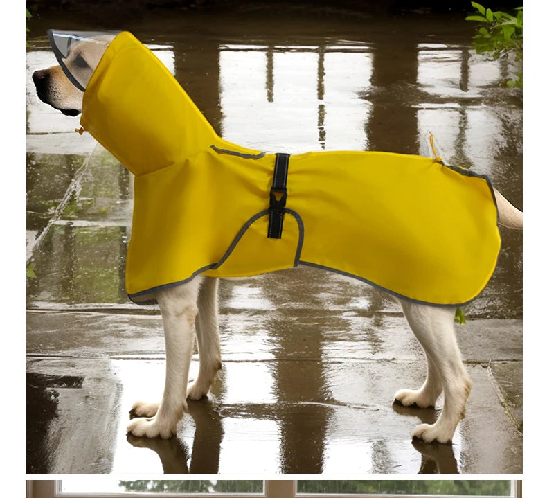 Imperméable à capuche pour animaux de compagnie réglable et léger, équipement de protection contre la pluie pour chien, conception de bande réfléchissante, adapté à toutes les saisons