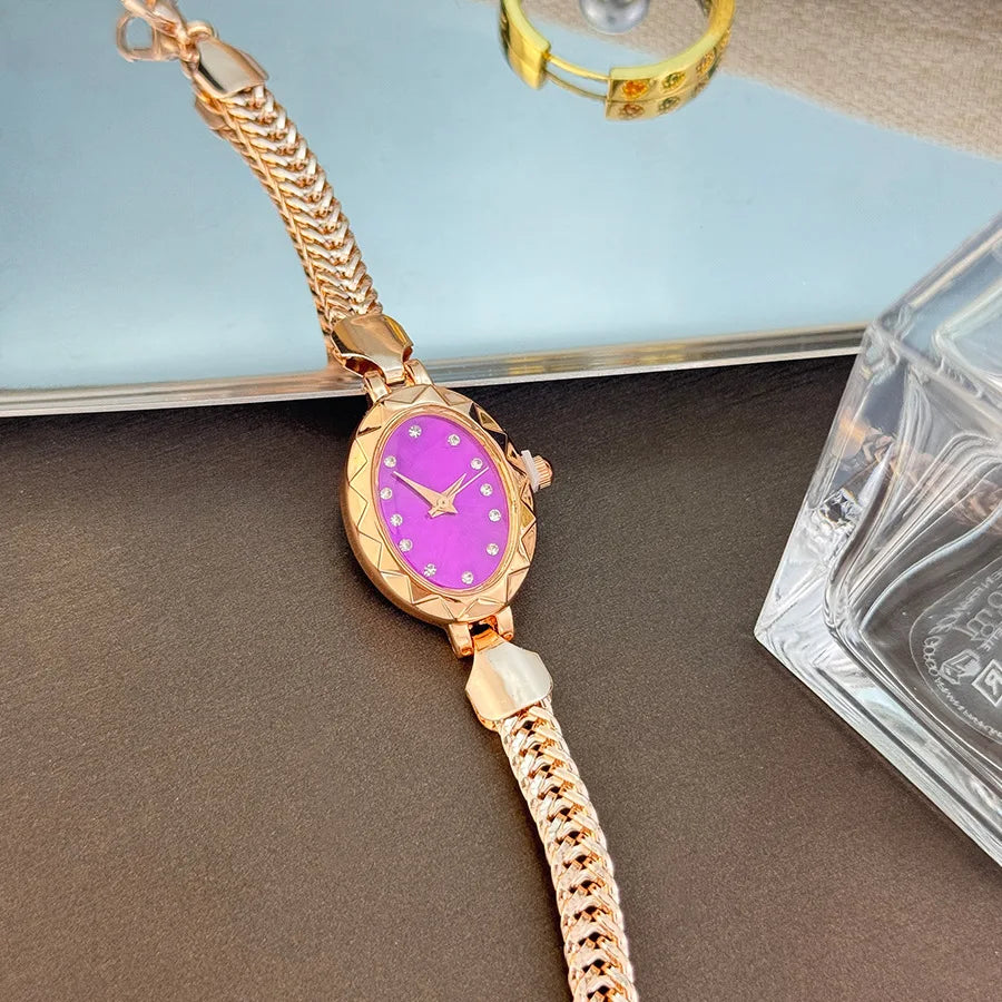 New Oval Retro Small Dial Women's Bracelet Watch Adjustable Lobster Clasp Jewelry Ladies Quartz Watches Luxury Wristwatch Gifts