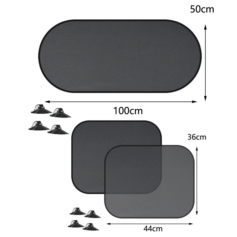 Lot de 1 à 5 pare-soleil pour vitres latérales de voiture, pare-soleil pour vitres avant et arrière, protection UV d'été à ventouse