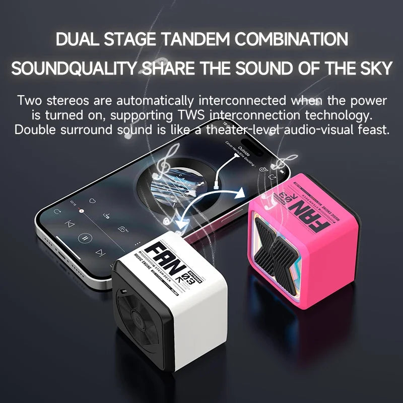 Mini Bluetooth Speaker Mini Portable Stereo Surround Wireless Speaker with Loud Stereo Sound Outdoor Sound for Child Gift