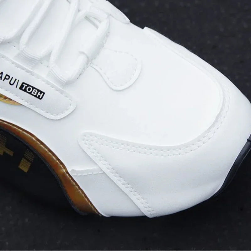 Zapatillas de Moda para Hombre de Cuero Casual Deportivas para Hombres Ligeras Antideslizantes Tenis Calzado Exterior Transpirable Zapatillas de Correr para Hombres