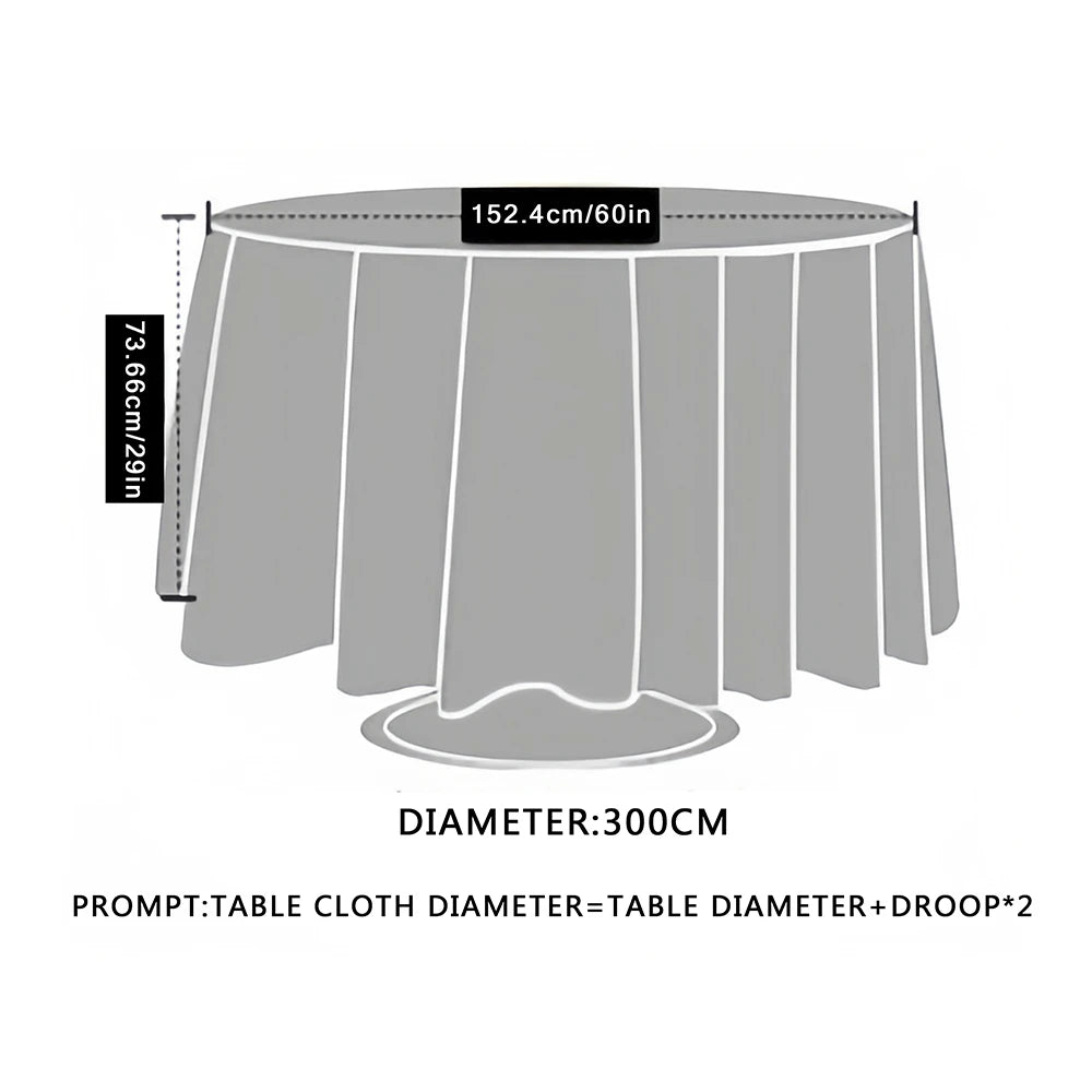 1Pcs. Solid Color Tablecloth, Round Tablecloth, 300cm Diameter, Tablecloth, Restaurant Tablecloth, Hotel Tablecloth, Hotel Tablecloth