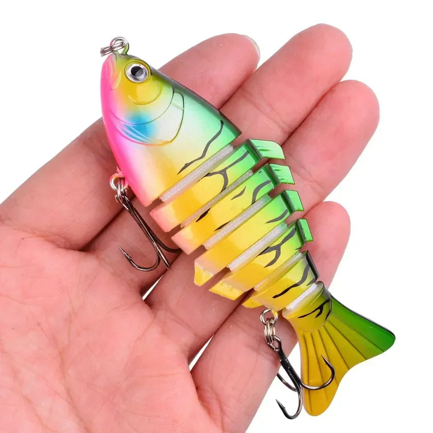 1pcs/Winter fishing gear Bionic Multi-section Swim hard bait  Artificial Wobbler Trolling pike carp crank lure