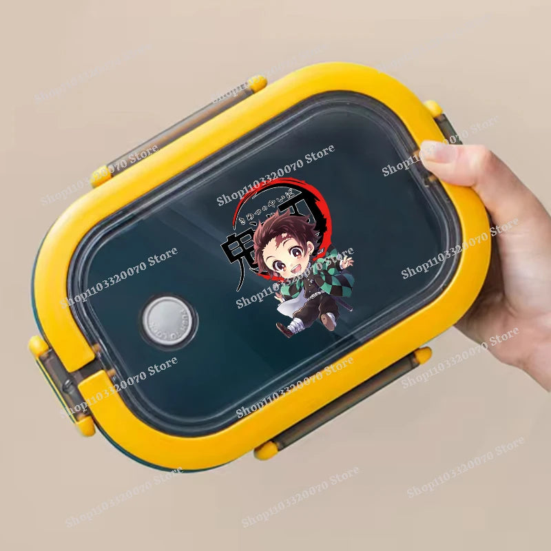 Demon Slayer Kimetsu No Yaiba Lunch Box Cartoon Anime Figures Dinner Pail Student Office Workers Large Capacity Sealed Bento Box