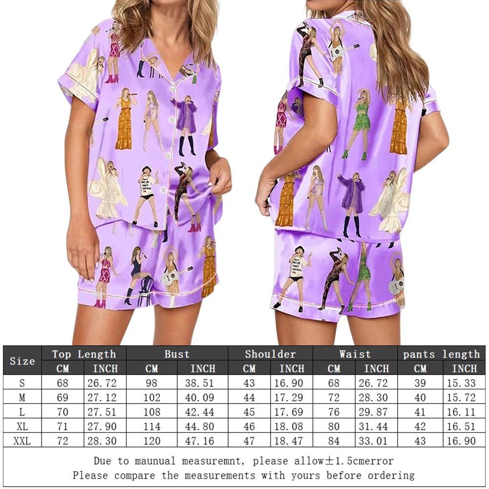Women's Pajamas Taylor Pajamas Set Shirt And Pant 2 Piece Set Matching Sleepwear Comfortable Homewear Trouser Sets for Fans