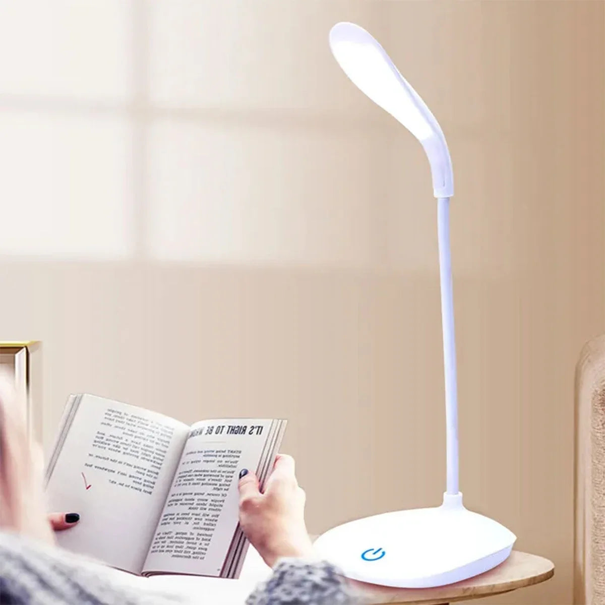 Lámpara de Escritorio LED de Lectura, Lámpara de Escritorio Portátil, Luz de Mesa con Carga USB, Atenuación Táctil, Protección Ocular para Estudiar, Iluminación para Habitación u Oficina