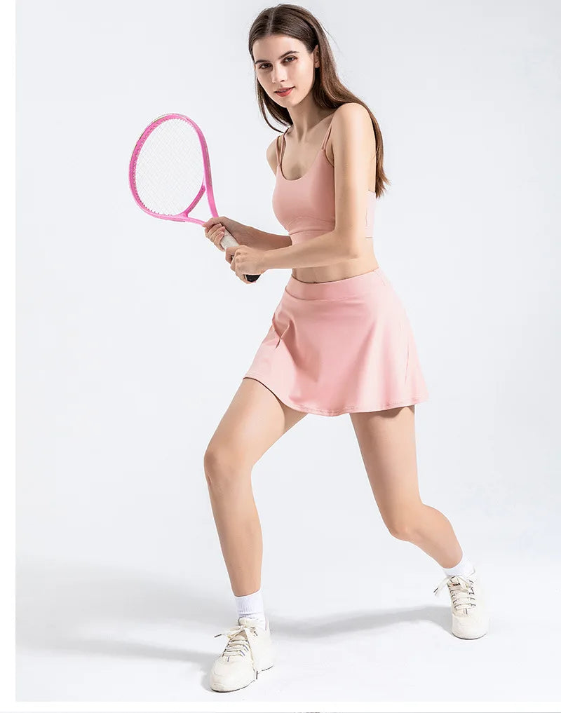 Shorts Skirts for Women High Waist Breathable Shorts Sweat Bras Security Sports Womens Skirts Gym Yoga Fitness Tennis Sportswear