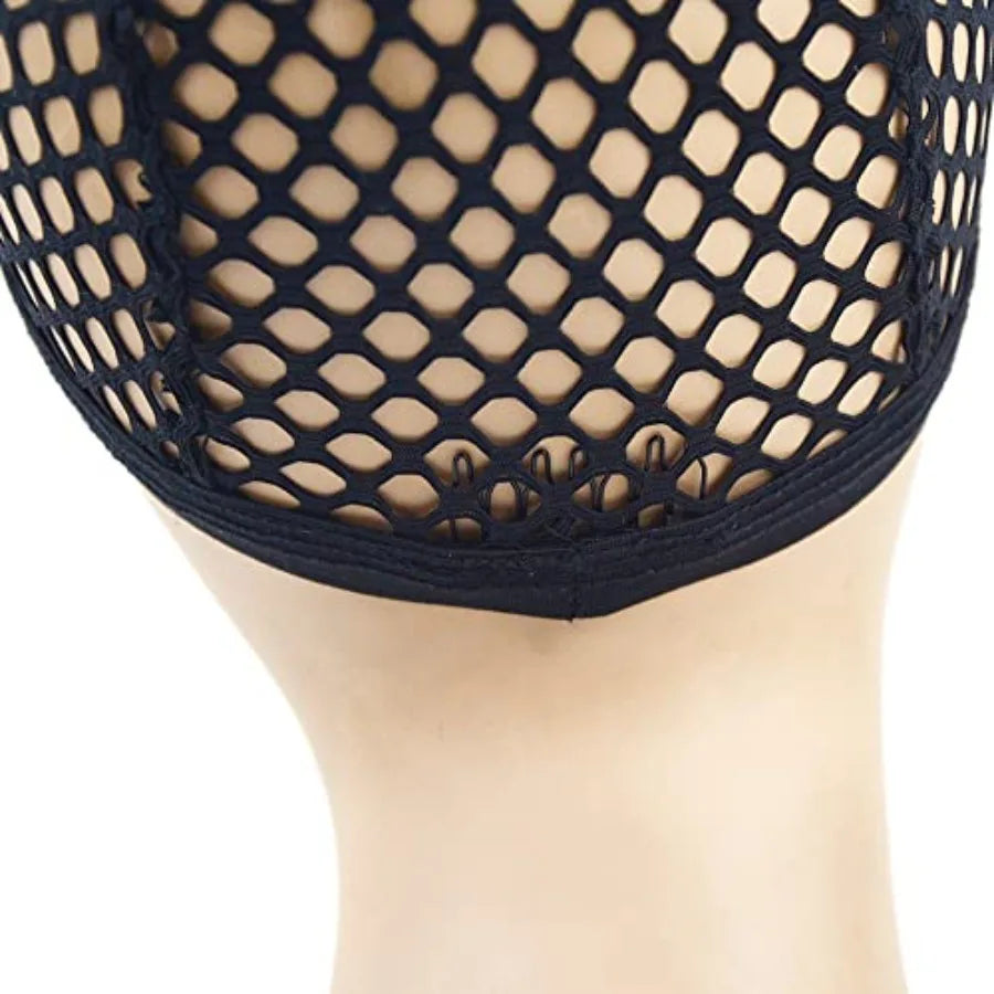Bonnet de perruque en crochet extensible avec 4 pinces à cheveux, bonnet de perruque tressé en maille pour la fabrication de perruques