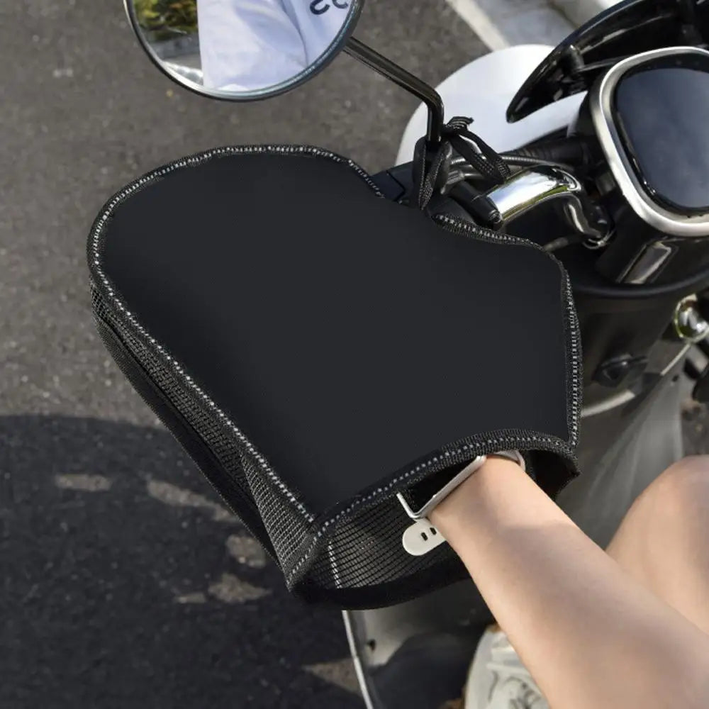 1pair Summer Motorcycle Handlebar Muffs Sun Protection Gloves Breathable Waterproof Oxford Cloth Mesh Riding Gloves