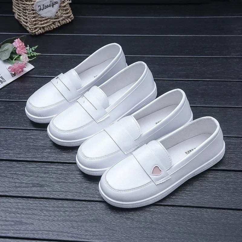 Summer White Nurse Shoes Women Soft Sole Fashion Comfortable Casual Comfortable Non-slip Flat Sports Walking Shoes 2025