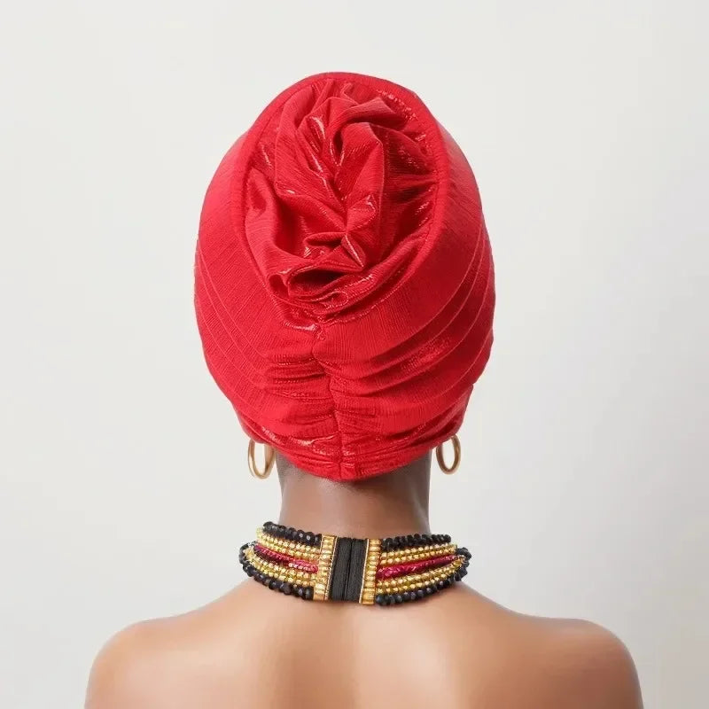 Gorro turbante africano para mujer, envolturas de cabeza nigerianas, pañuelo automático Gele ya hecho, tocado musulmán, tocado para fiesta